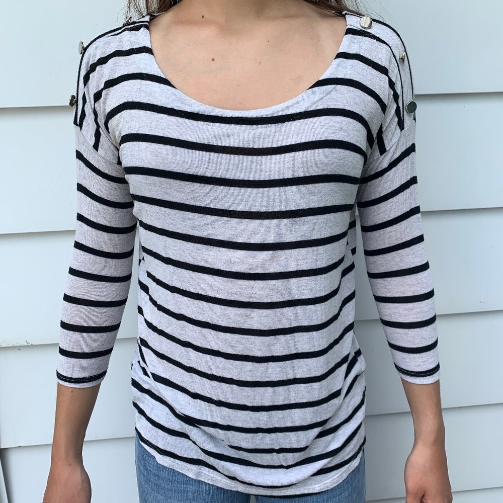 Forever 21 Black and White Striped Top